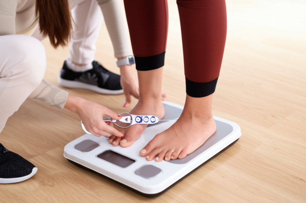 Person performing fitness test